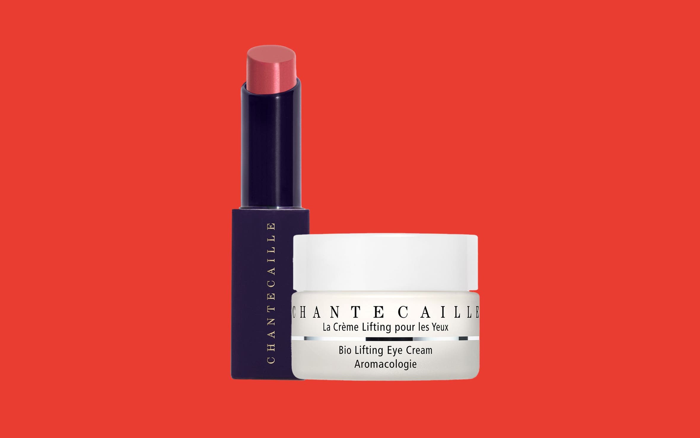 An eye cream and lipstick from Chantecaille.