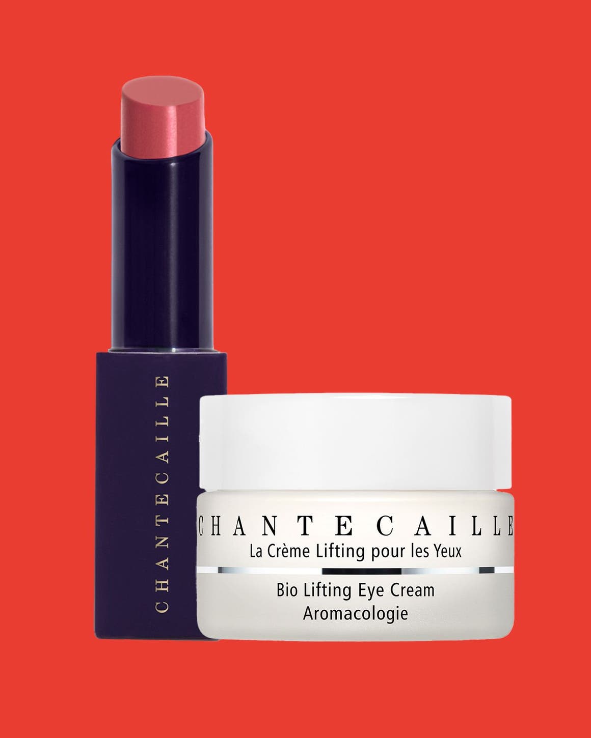 An eye cream and lipstick from Chantecaille.