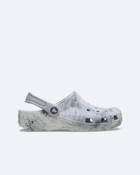 Marbled grey CROCS.