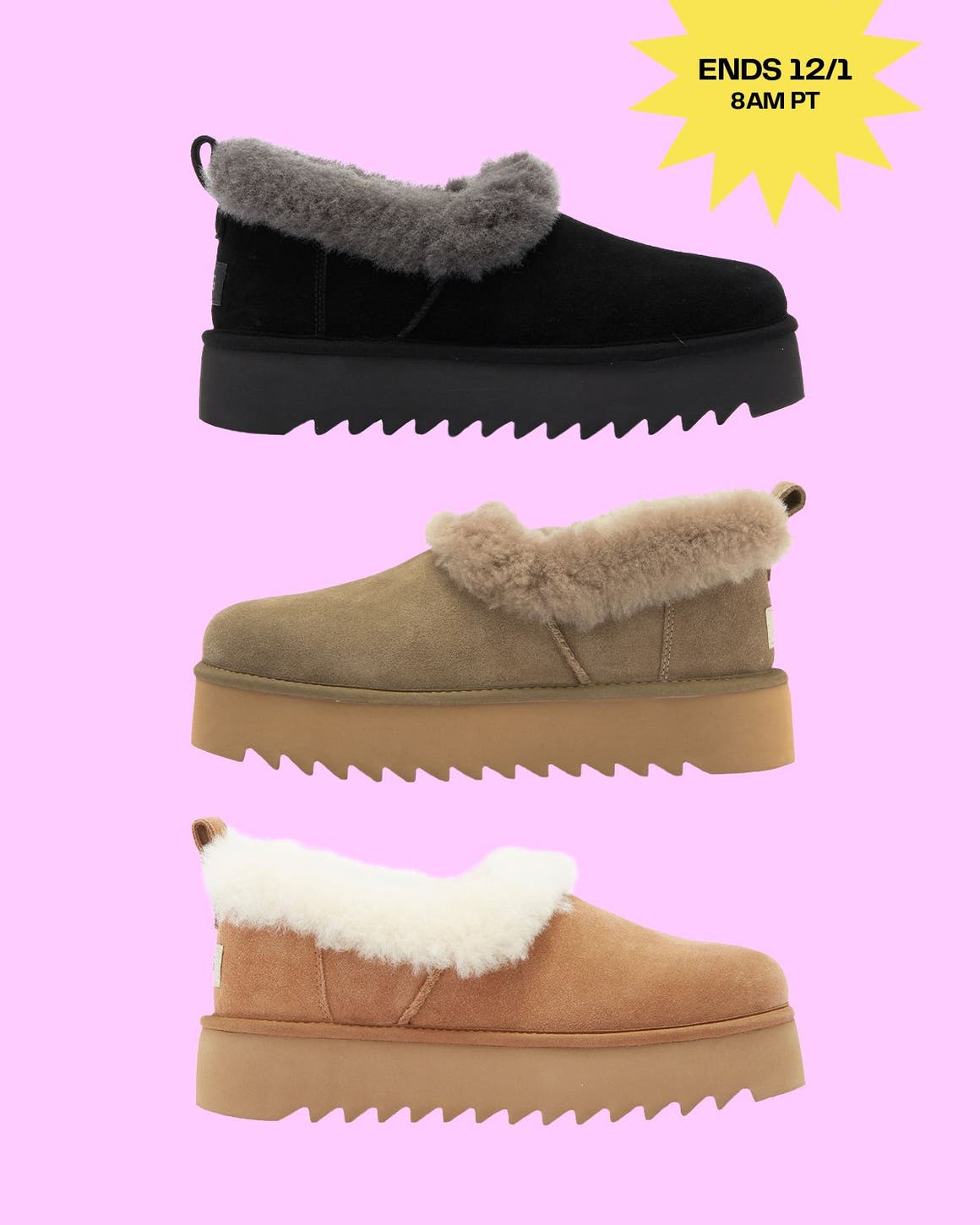 Platform UGG® slippers.