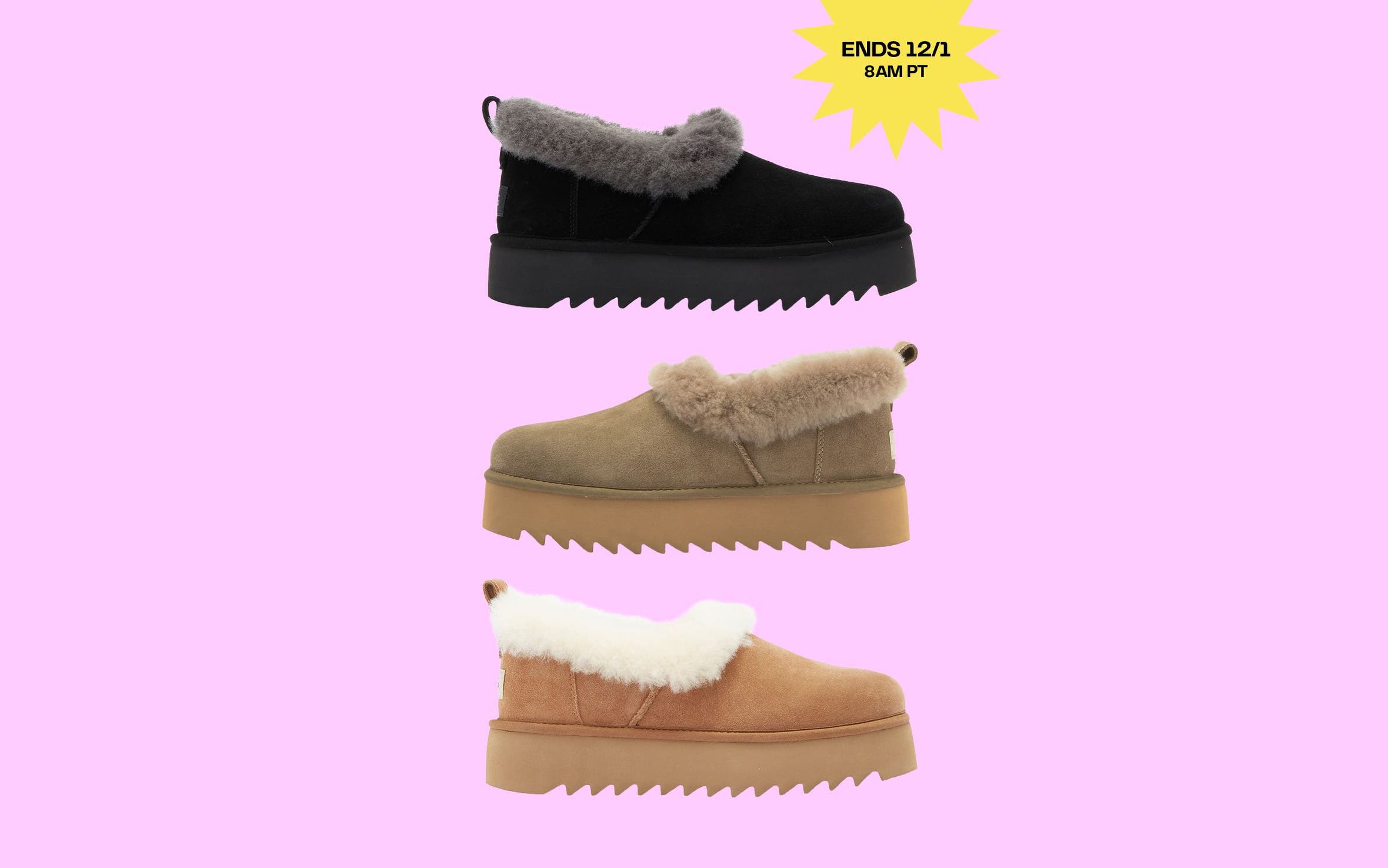 Platform UGG® slippers.