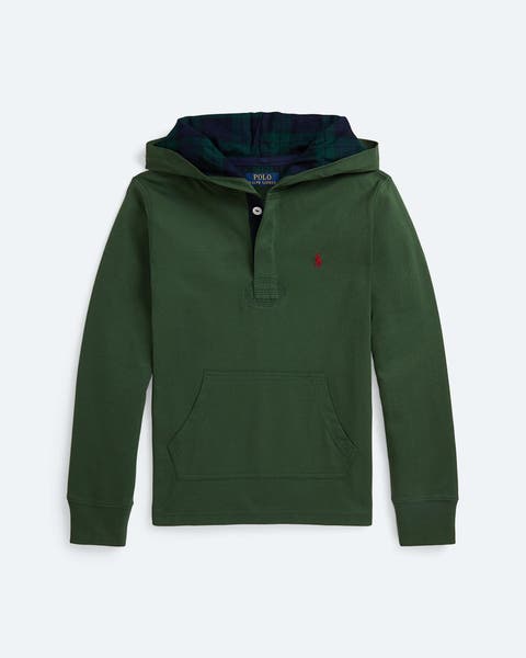 Hooded Ralph Lauren polo pullover.