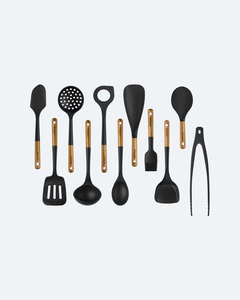 Staub 11-piece set of cooking utensils.
