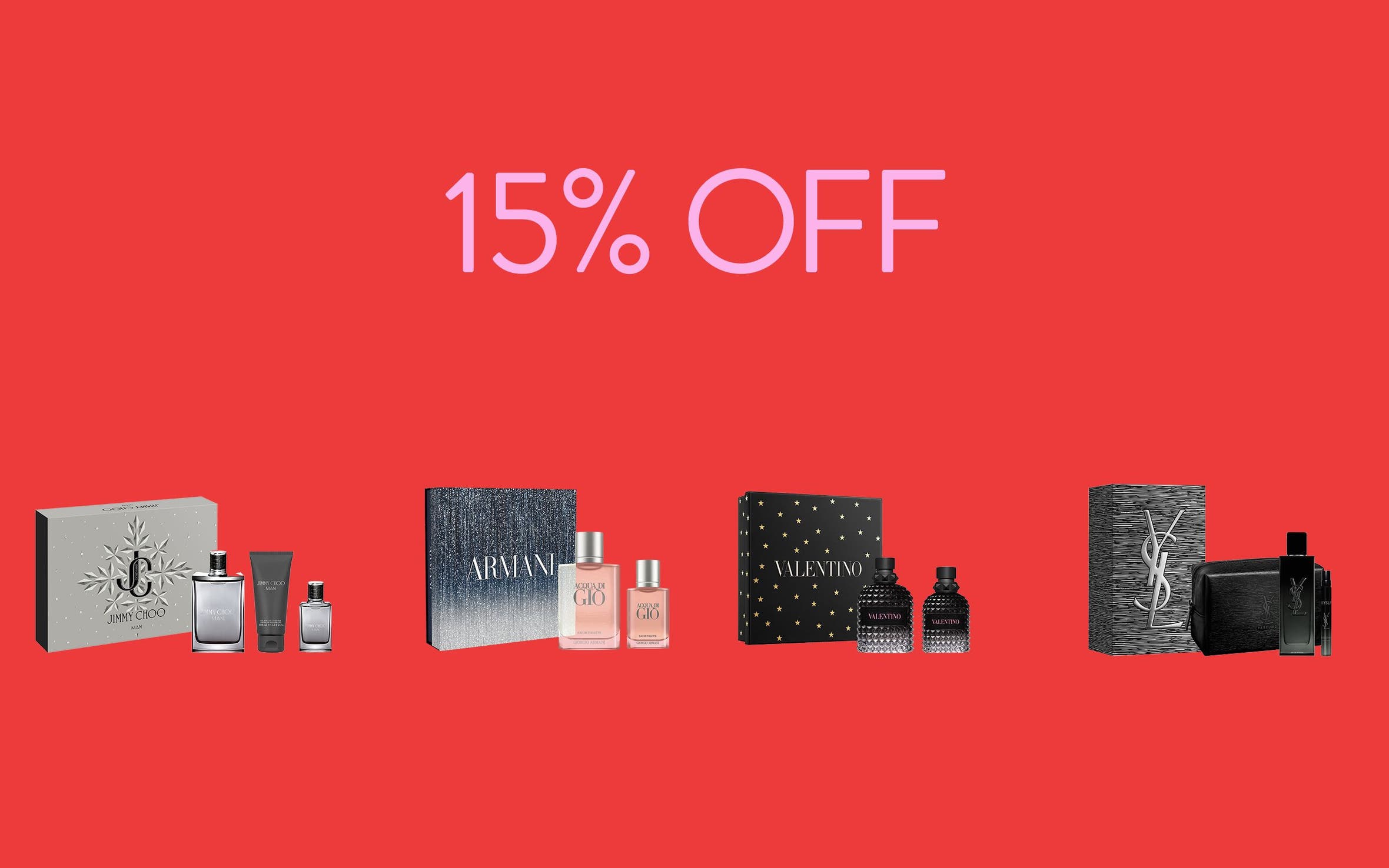 15% off fragrance and cologne gift sets. A selection of fragrance gift sets. 