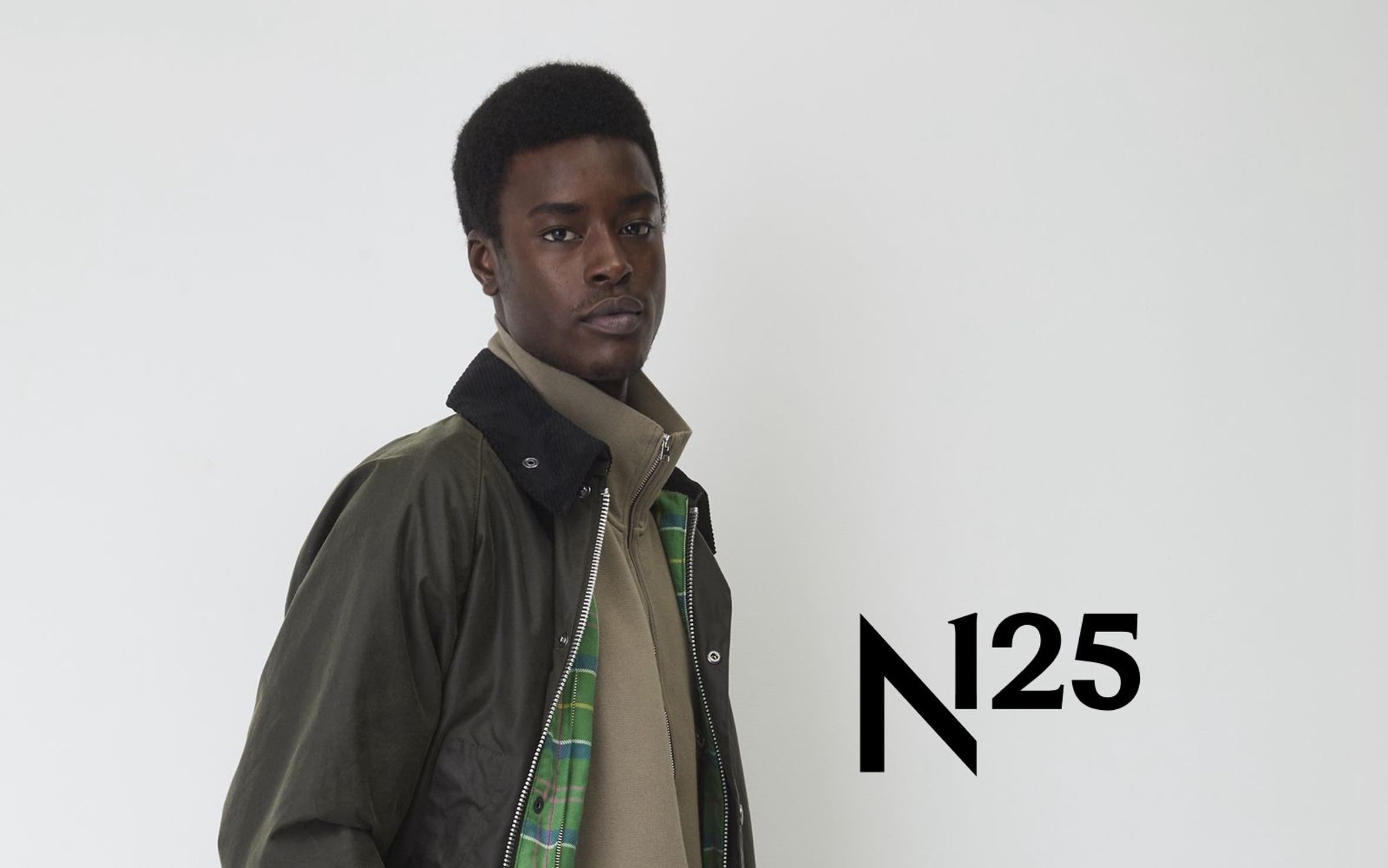 A man wearing Barbour jacket.