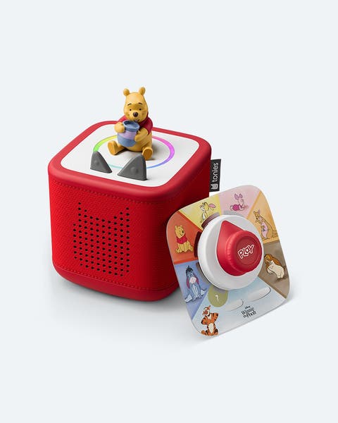 tonies red Toniebox set with Winnie the Pooh.
