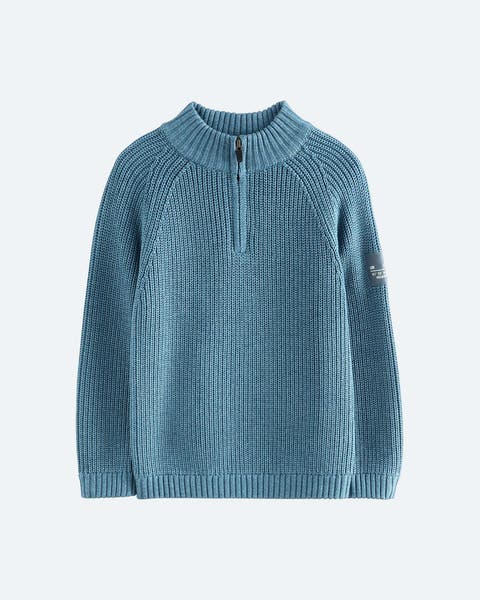 Big boys' quarter-zip pullover sweater.