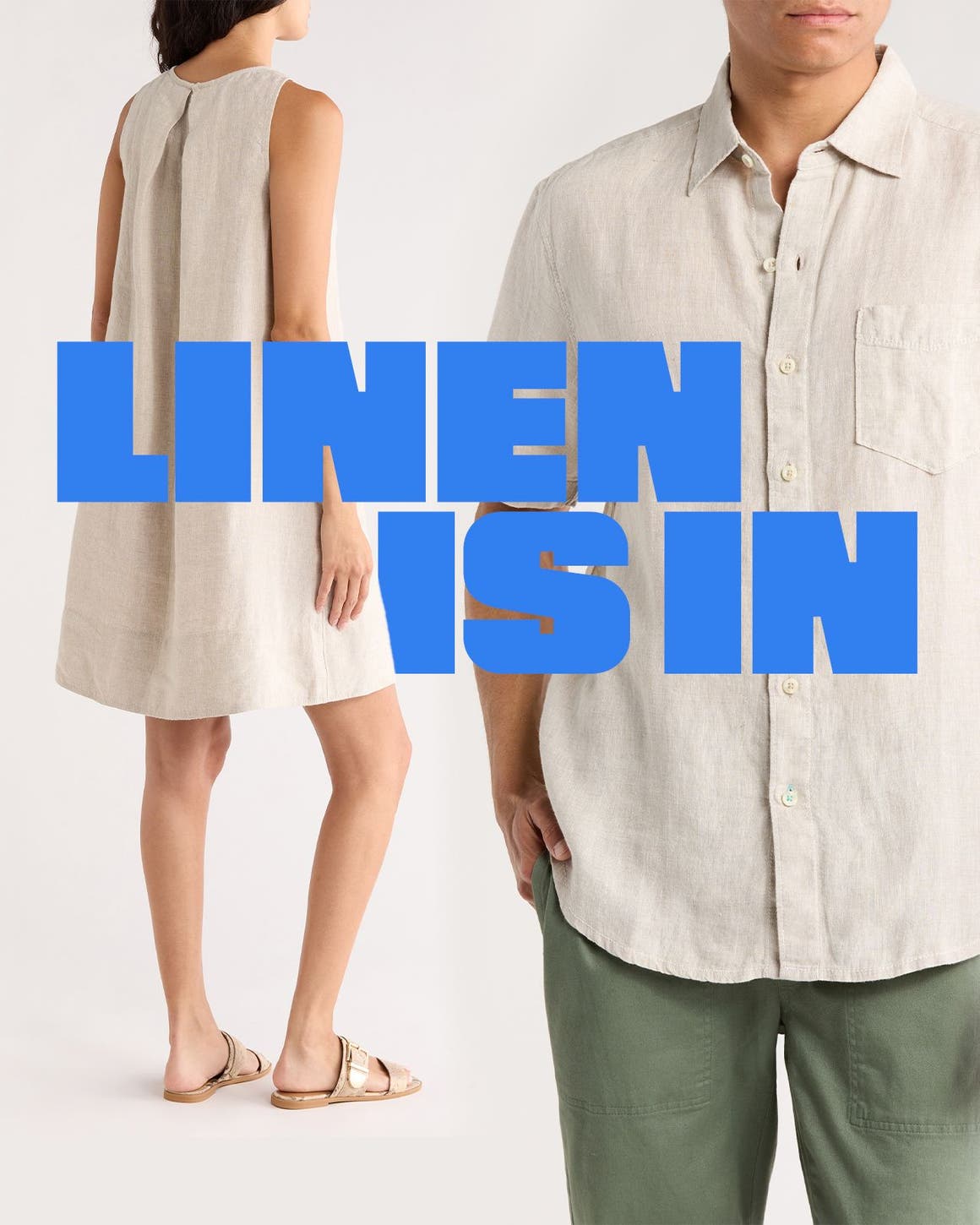 Models wearing linen styles.
