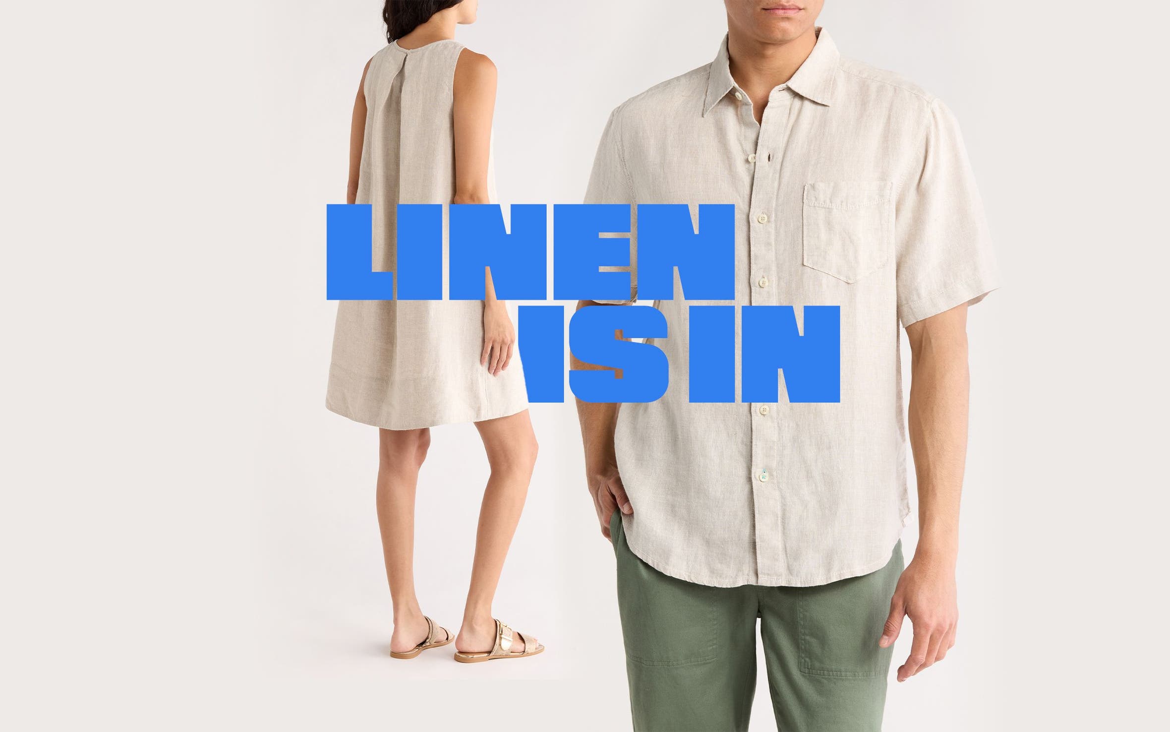 Models wearing linen styles.
