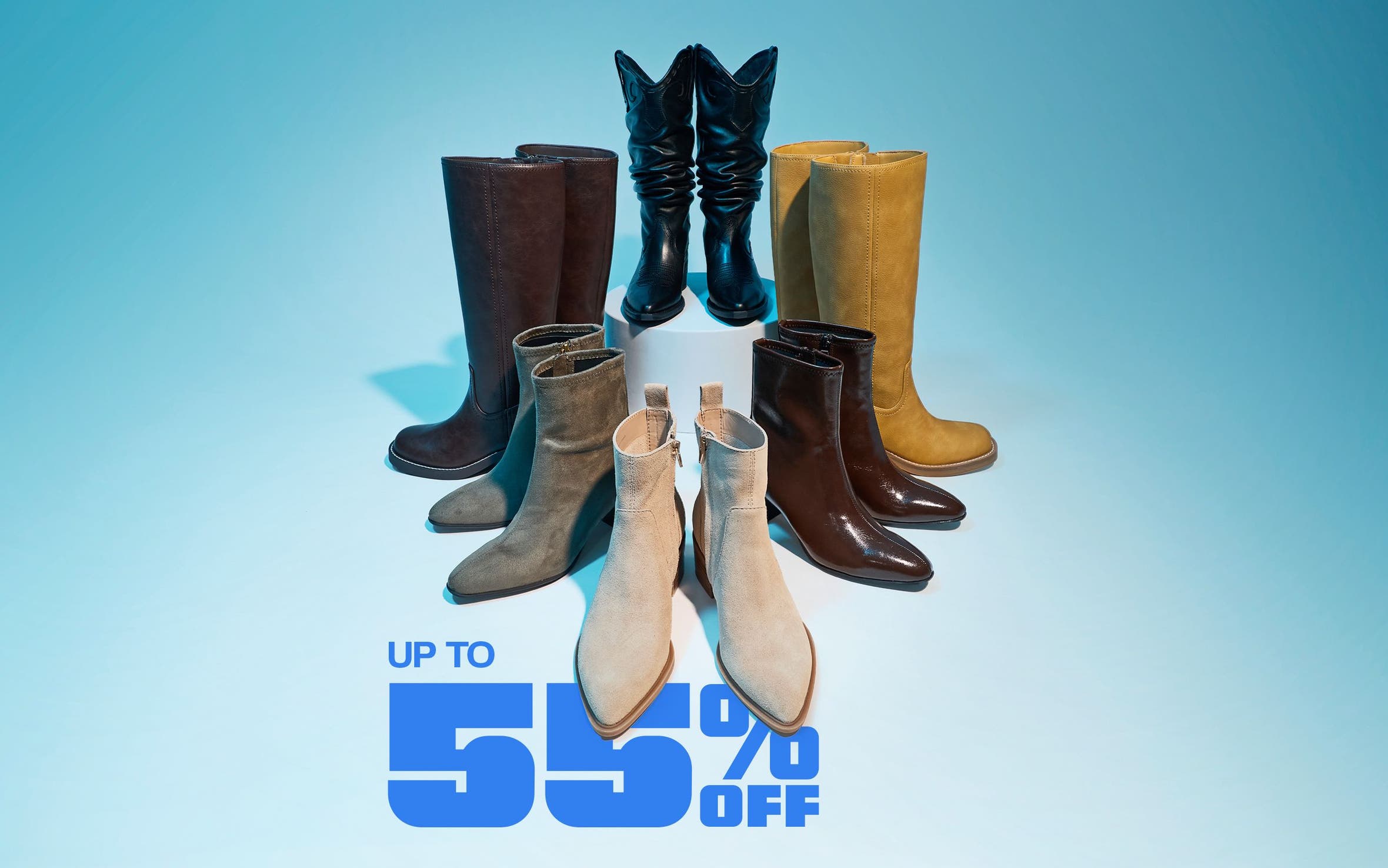 An assortment of boot styles.