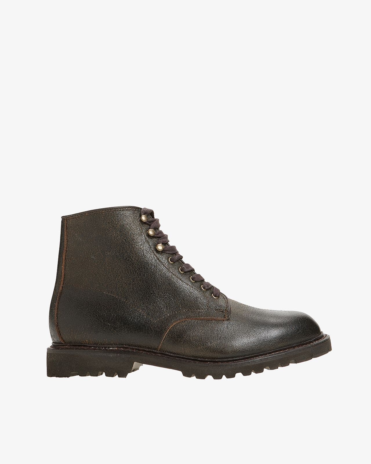 A men's lace-up boot.