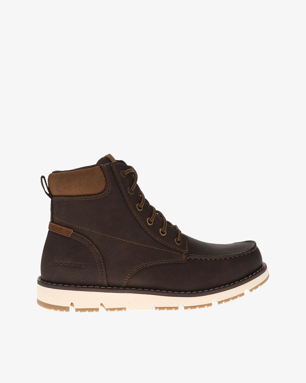 A men's brown boot.