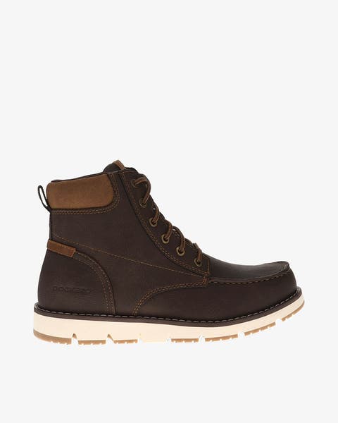 A men's brown boot.