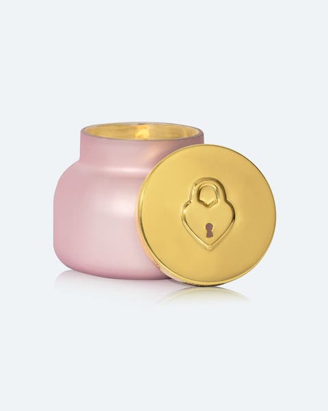 Capri Blue Pink Grapefruit 
Prosecco Love Lock candle.