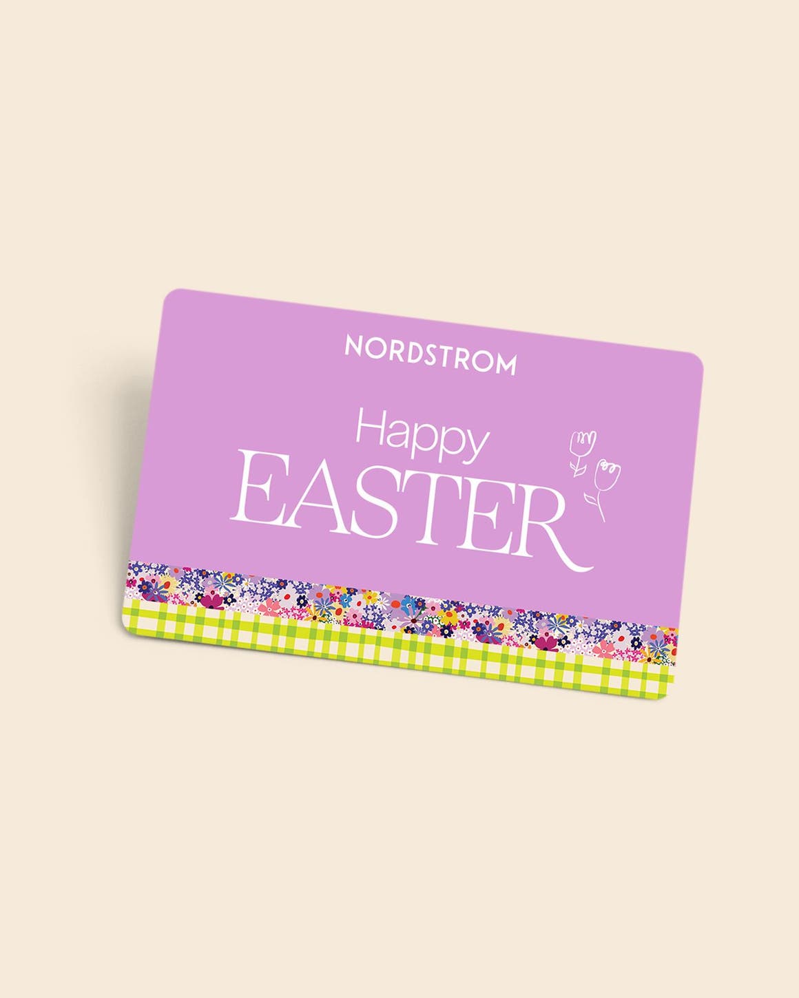 A Nordstrom gift card that says "Happy Easter."