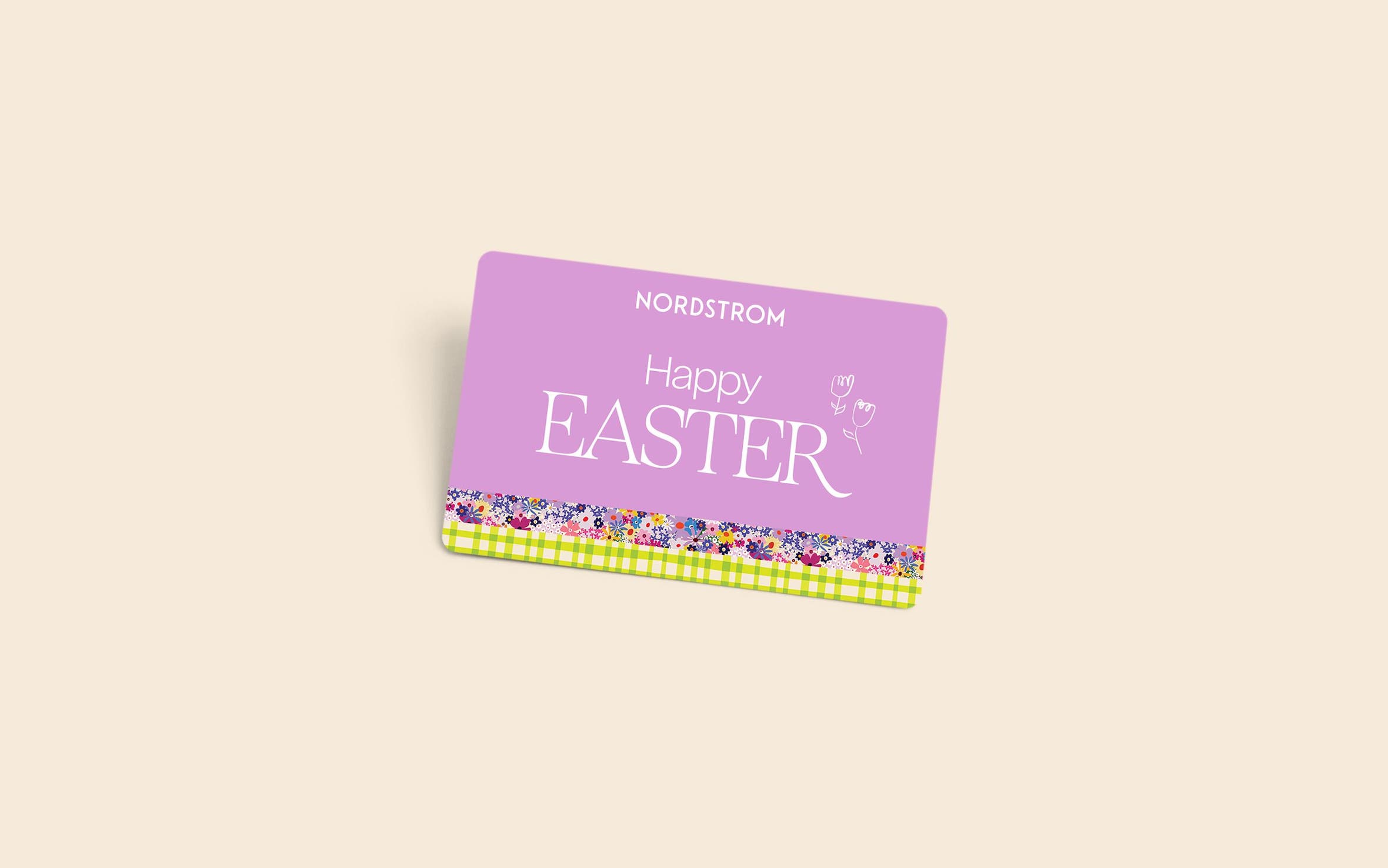 A Nordstrom gift card that says "Happy Easter."