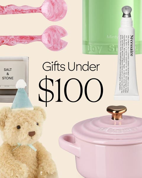 A collage of giftable items for under $100.
