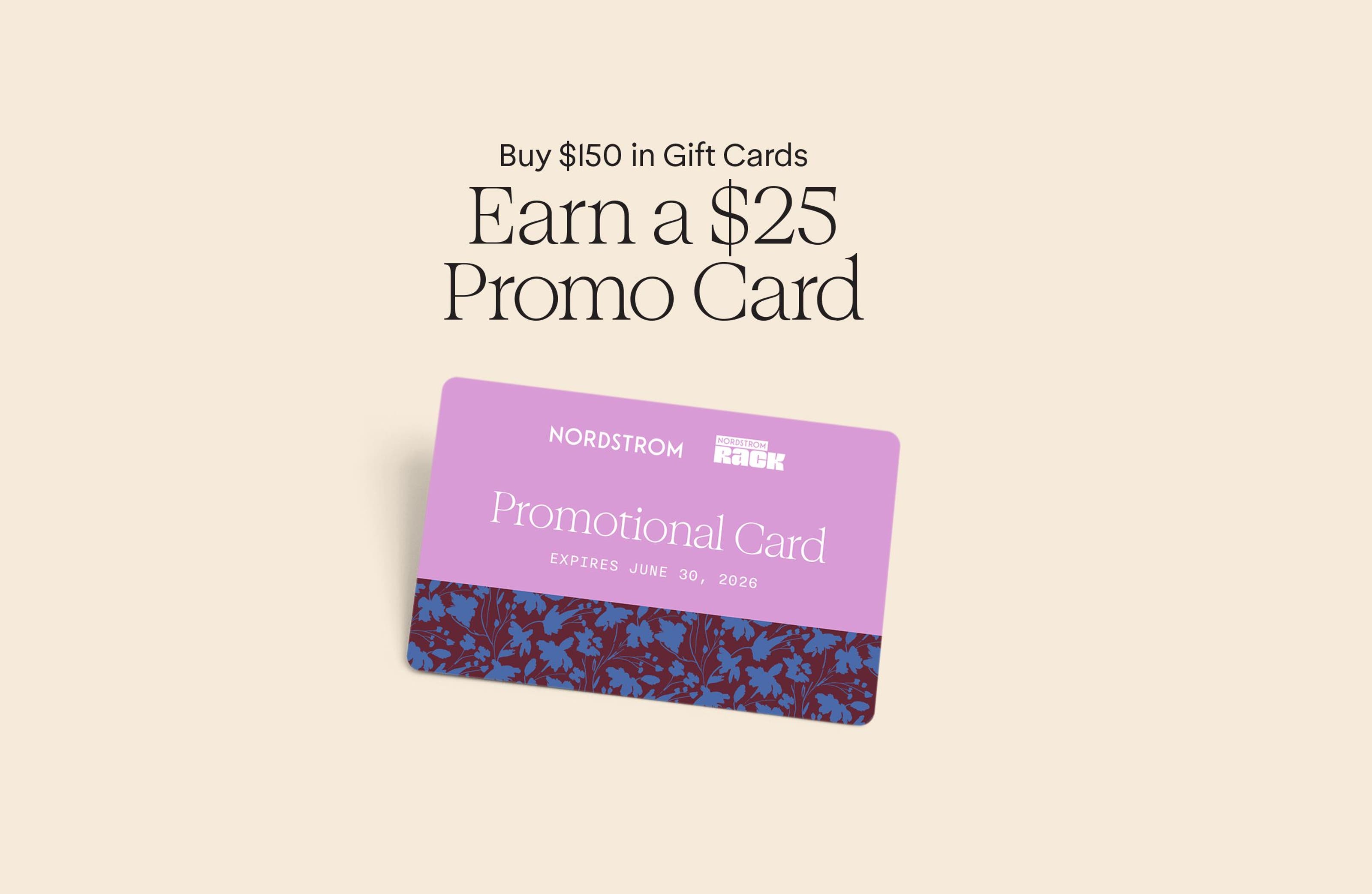 Buy $150 in gift cards online, earn a $25 promo card
