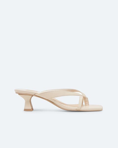 Kitten-heel sandals.