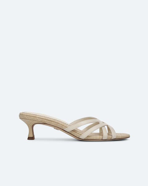 Kitten-heel sandals.