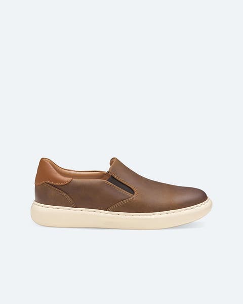 Leather slip-on sneaker.