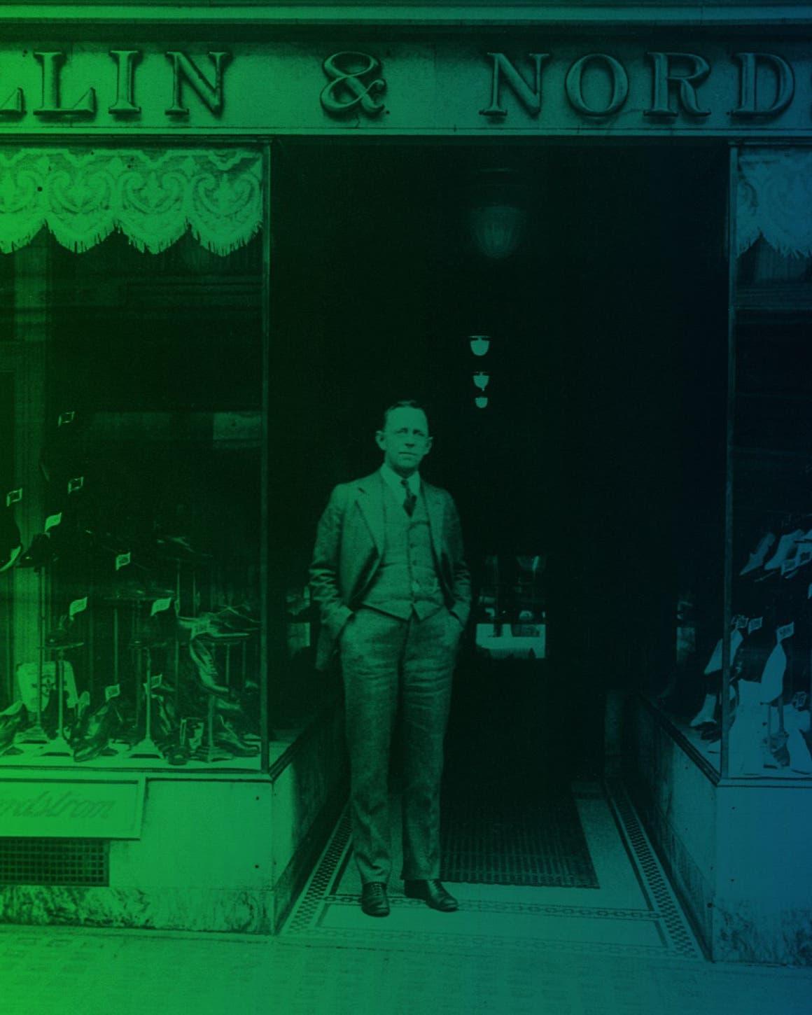 Historical photo of the first Nordstrom storefront.