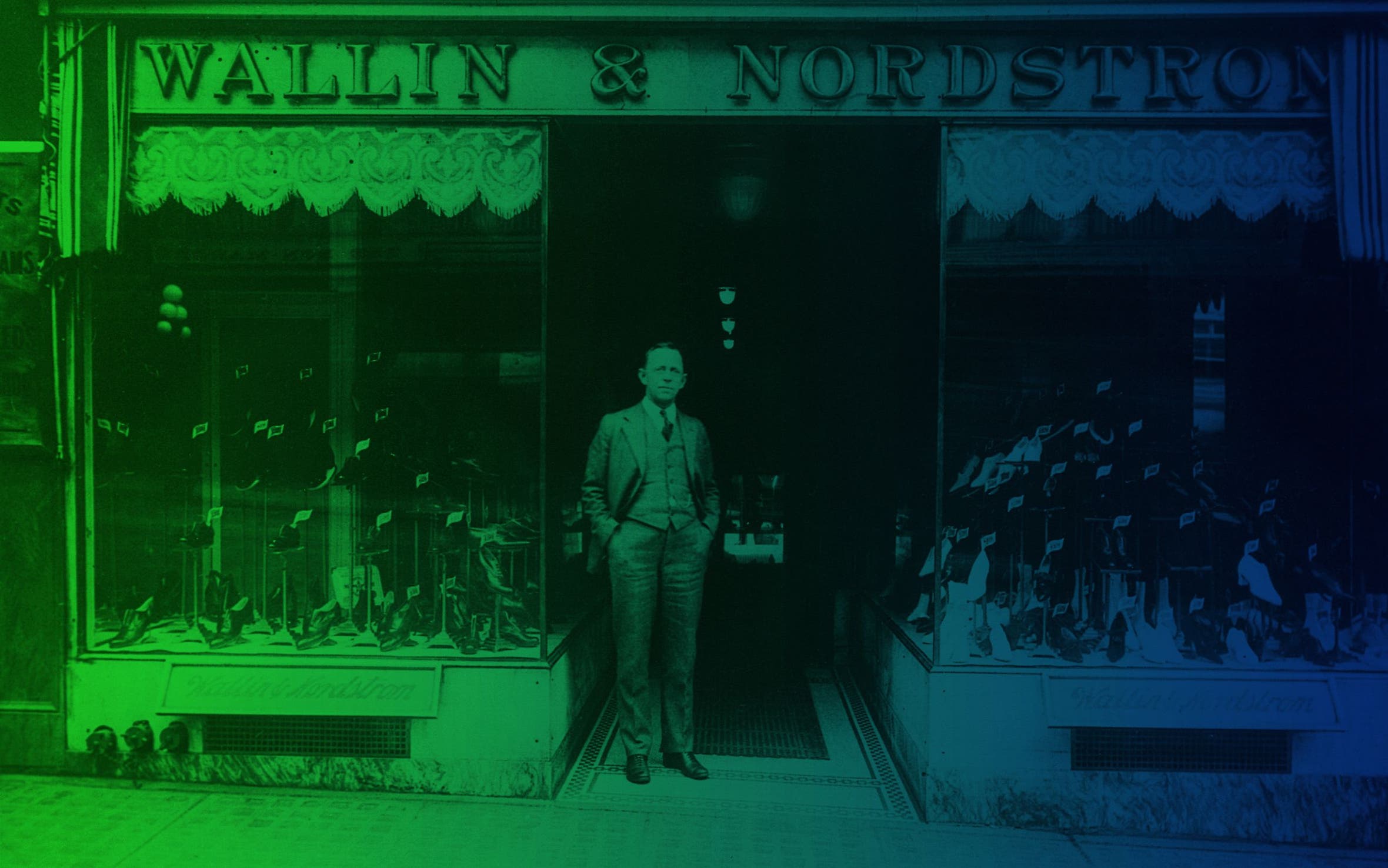 Historical photo of the first Nordstrom storefront.