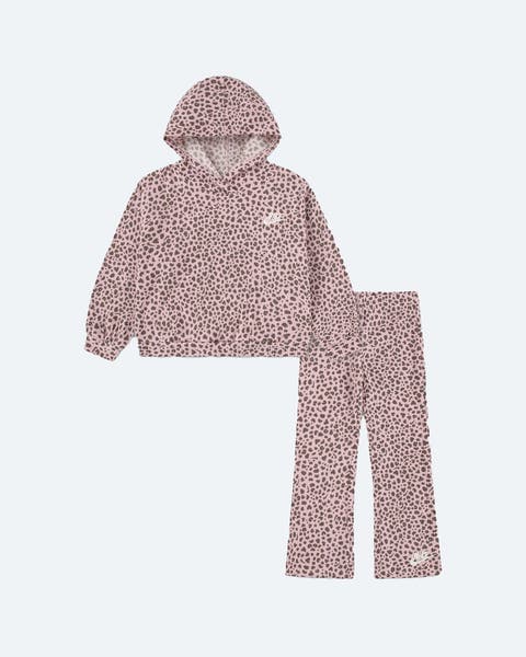 Pink, animal-print activewear set from Nike.