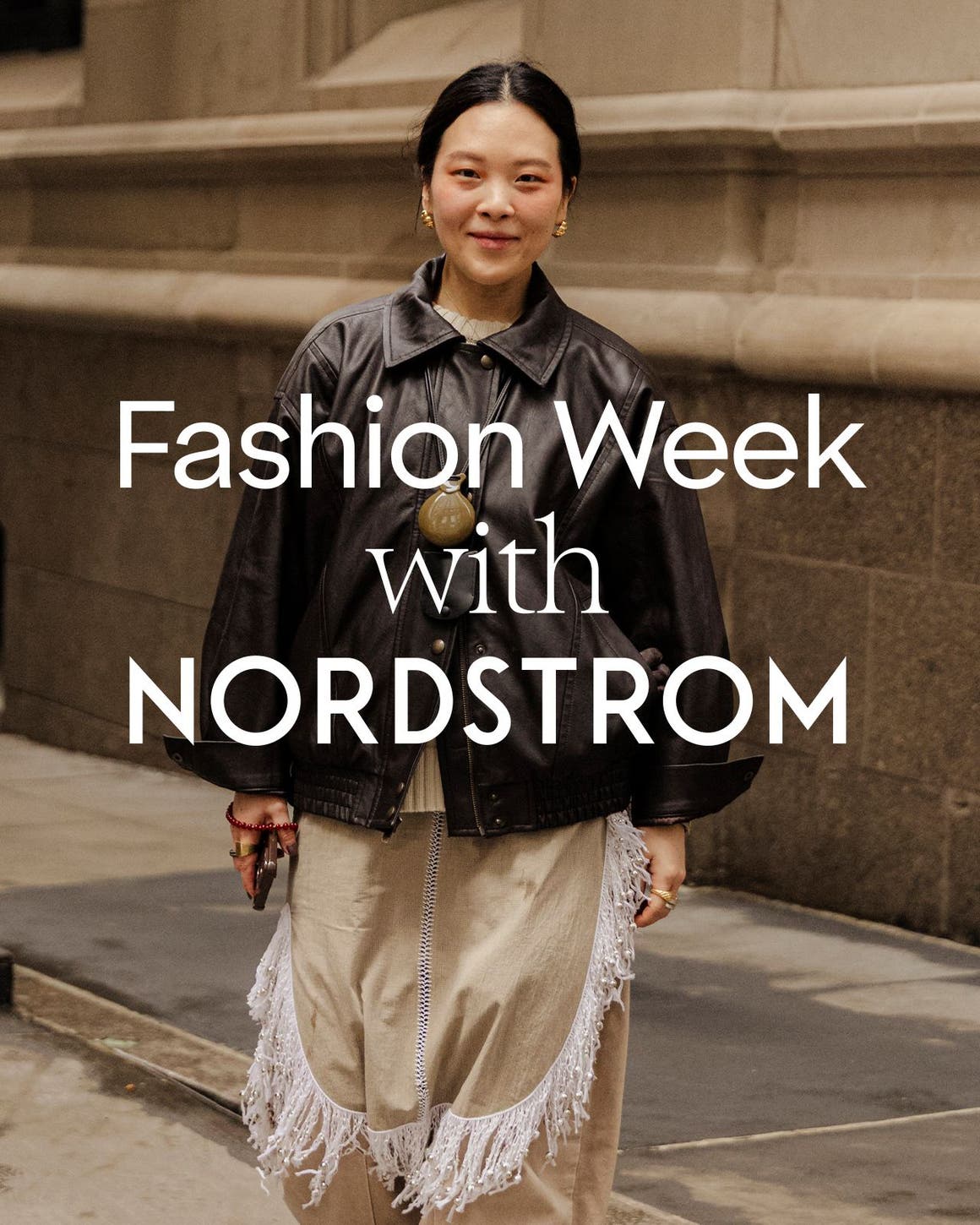 Fashion Week with Nordstrom: Linda Cui Zhang outside the shows.