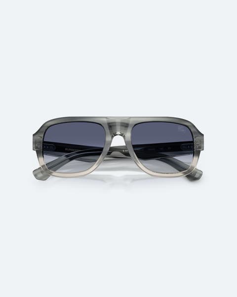 Grey aviator sunglasses.