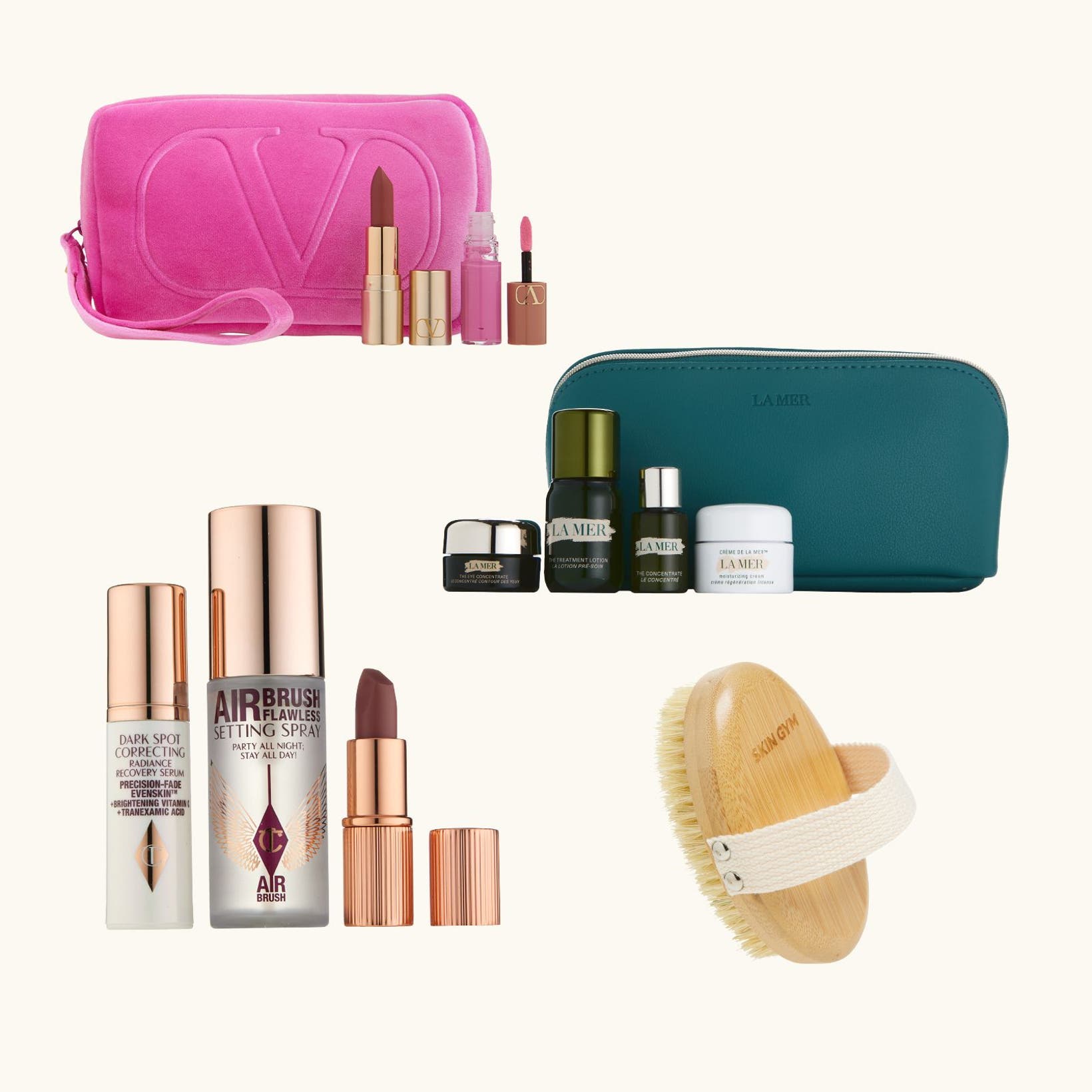 A collage of beauty gifts with purchase.