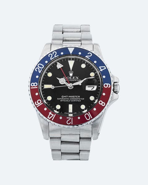 Stainless steel Rolex watch.
