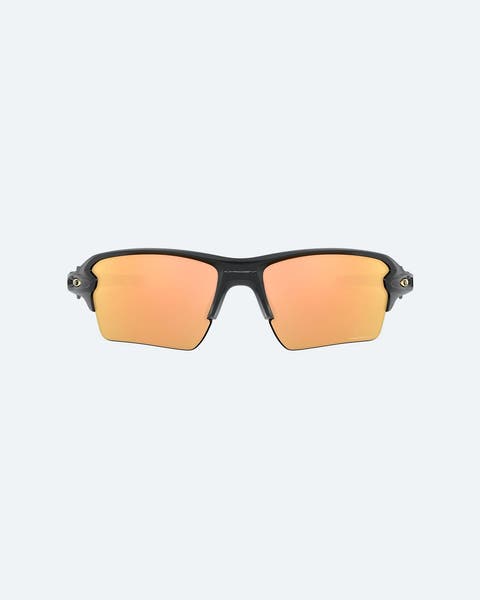 Black half-frame sunglasses.