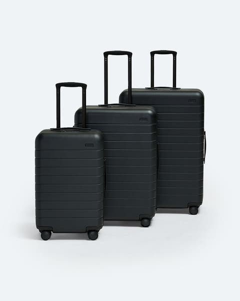 A set of black luggage. 