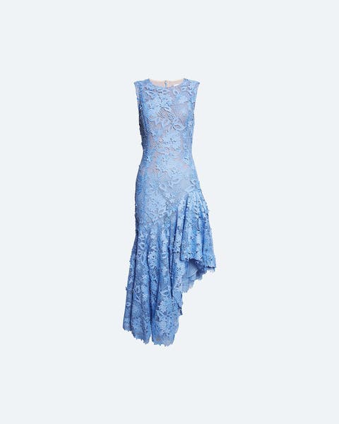 Oscar de la Renta lace dress in blue.