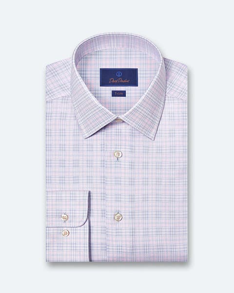 A plaid slim-fit dress shirt.