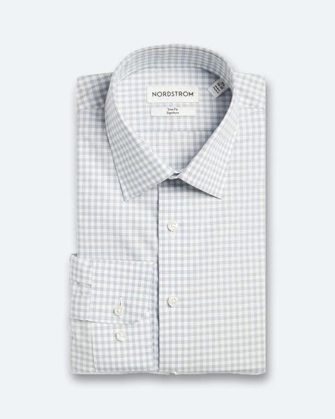A plaid, wrinkle-resistant Nordstrom dress shirt.
