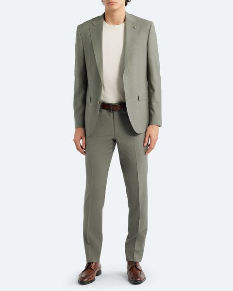 A sage-green Jack Victor suit.