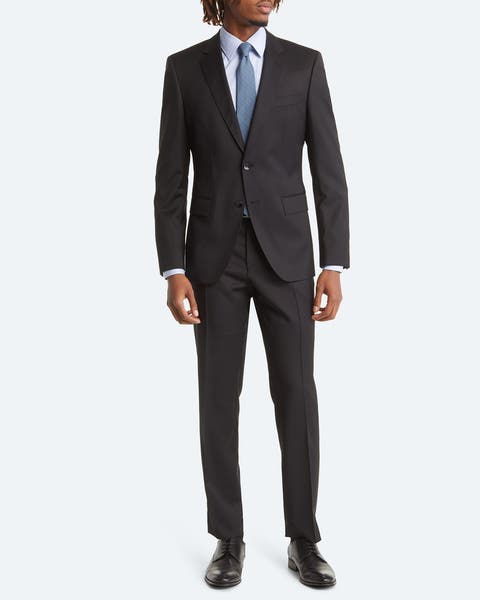 A black BOSS suit.