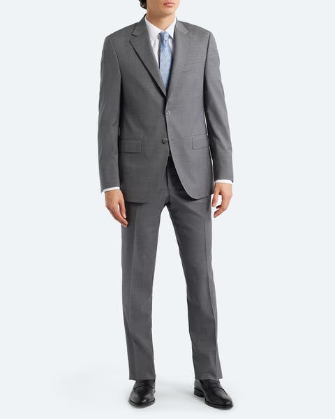 A grey Peter Millar suit.