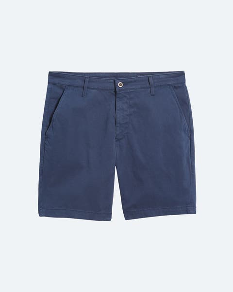 Dark blue chino shorts.