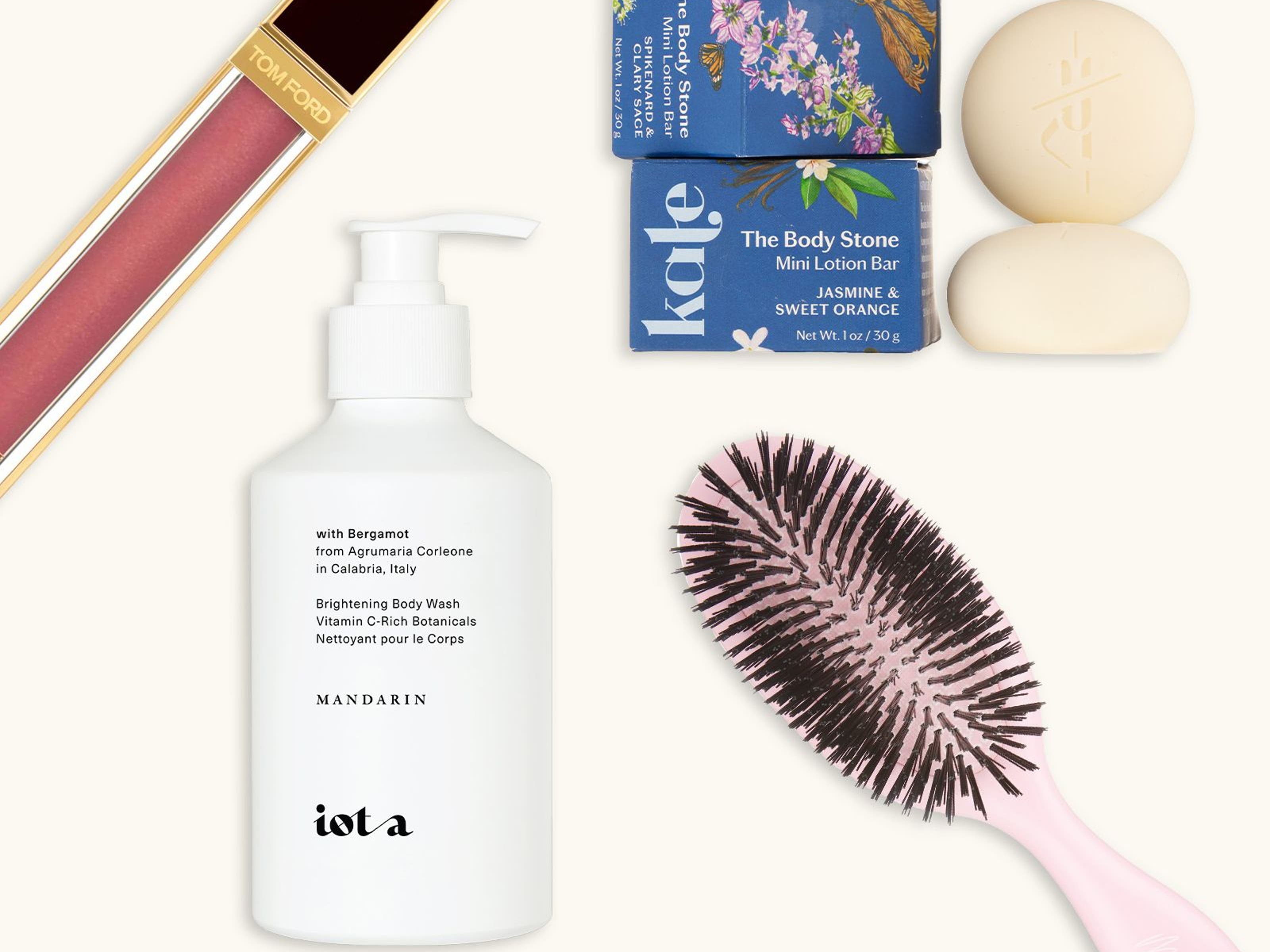 A collage of beauty gifts with purchase.