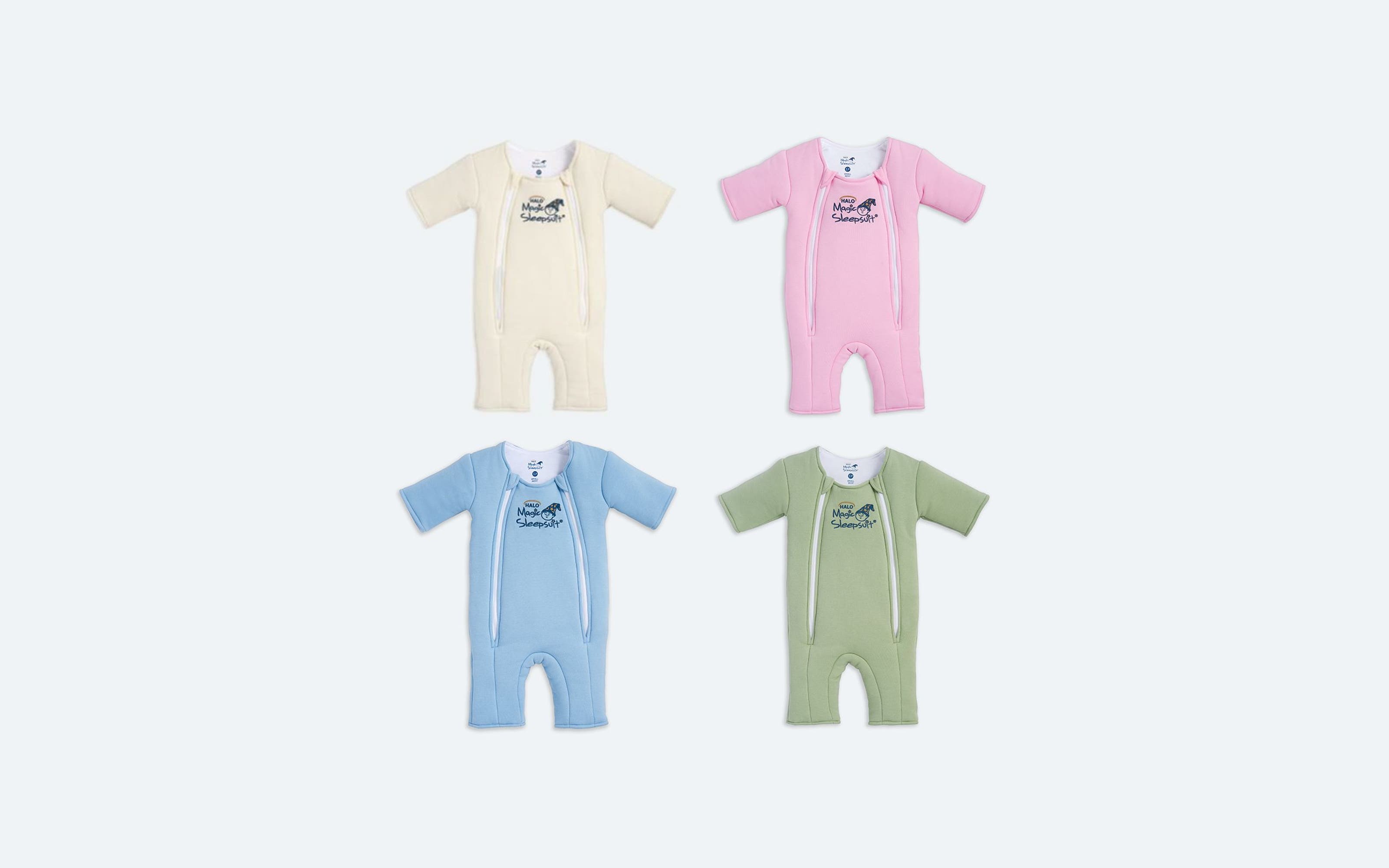 Halo Magic Sleepsuits in various colors.