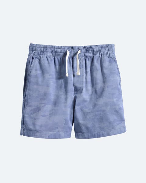 A pair of blue shorts.