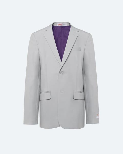 A light grey suit jacket.