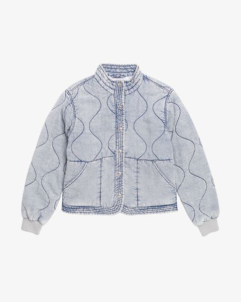 A little girl's puffer jacket.