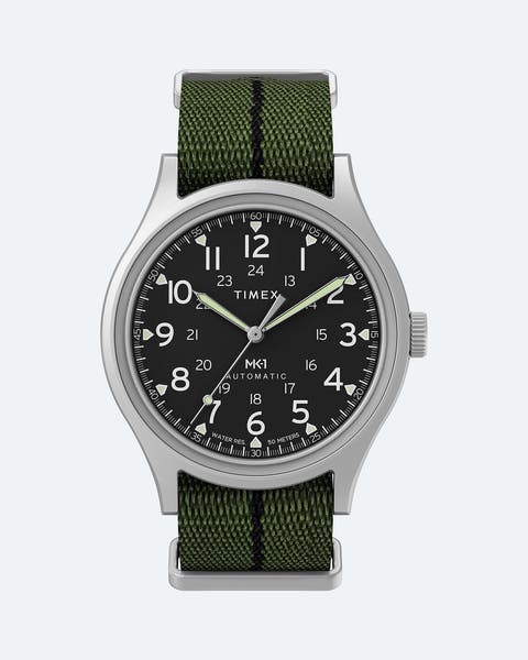 A green Timex watch.