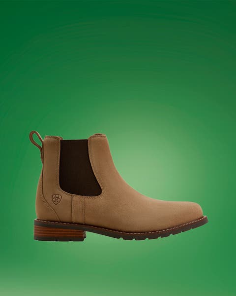 A short brown boot.