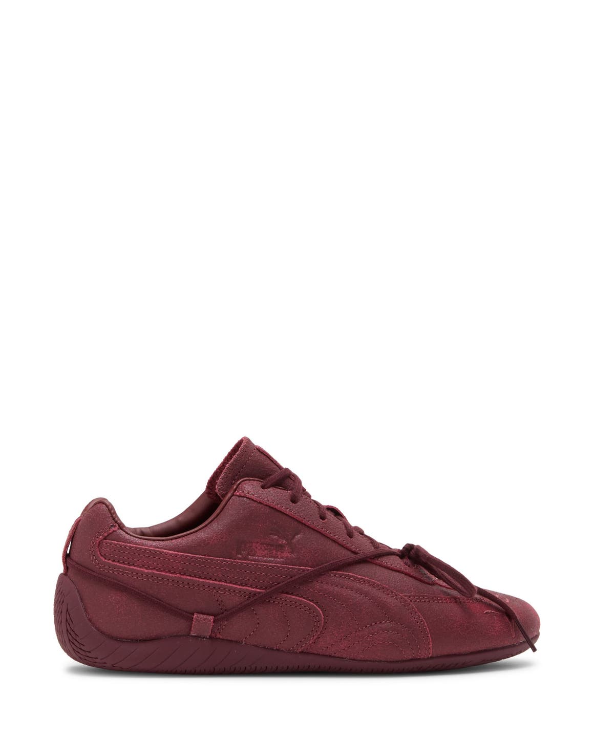 Burgundy PUMA sneaker.