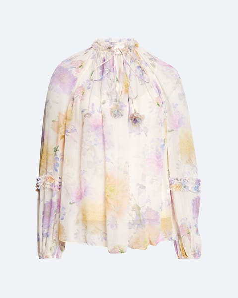Zimmermann floral print chiffon top.